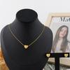 Exquisite Gold Color Jewelry Set for Party Heart Stud Earrings and Pendant Chain America Bridal Jewelry Set for Engagement Party