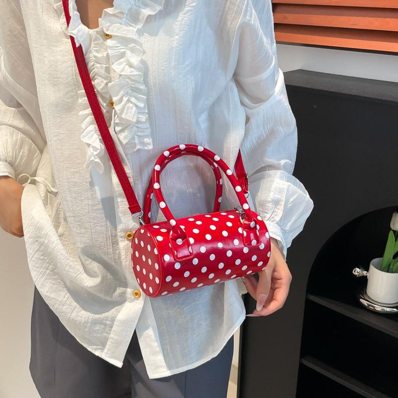 Tragbare Pünktchen-Tasche Neue Mode Vielseitige Unterarmtasche Damen Zarte Schulter Schräg Umhängetasche Zylindertasche