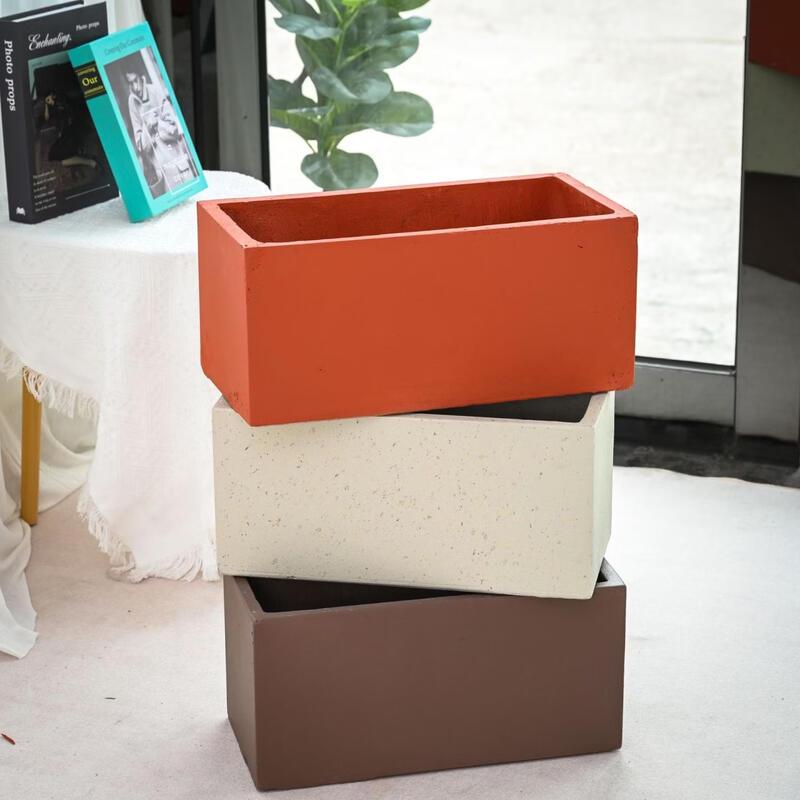 MOJY Outdoor Rectangular Cement Planter