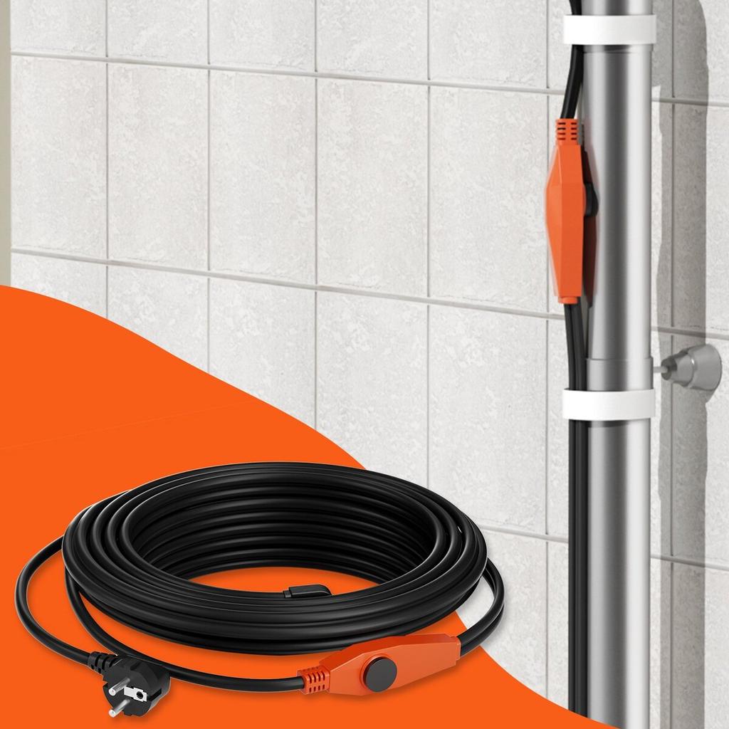Pipe Heating Cable 9m 23W/m Heat Tape for Pipes with Built-in Thermostat