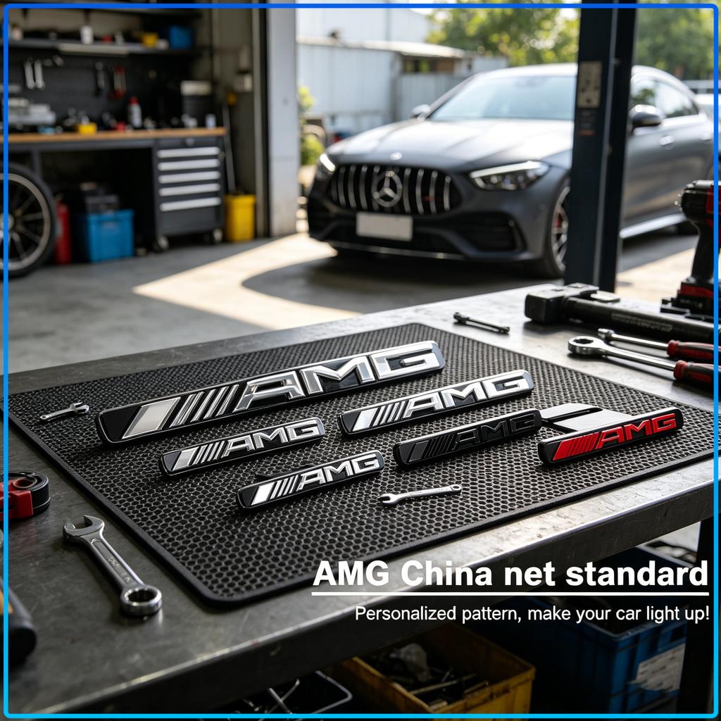 1Pc Car Front Grille Badge Emblem AMG Logo Accessories For Mercedes benz W204 W203 W212 W211 W124 W210 GLC GLE E CLA GLA W205 W211 W213