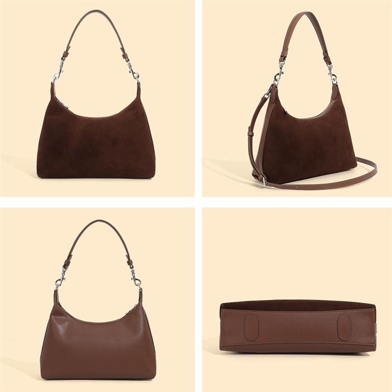 Store skuldervesker i ekte skinn til armhuler for kvinner, vinterdesigner, crossbody-vesker for kvinner, håndvesker
