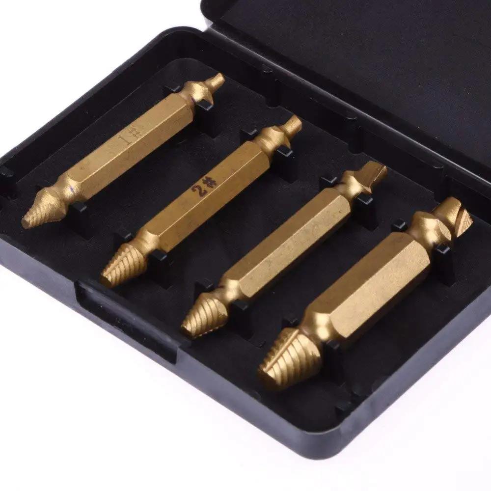 Damaged Screw Extractor Set  Easily Remove Stripped or Damaged Screws High-Speed Steel Stripped Screw Removers