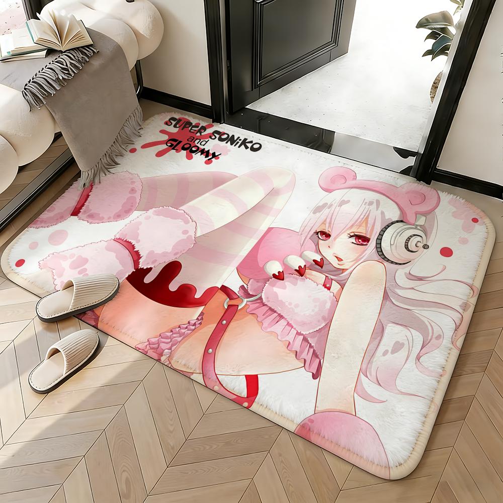 Weicher Saugfähiger Rutschfester Teppich Anime S-SUPER SONICO Fußmatte Heimdekoration Fußabtreter Schlafzimmer Fußmatte Duschteppich