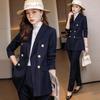 Tluoman Women's Double-Breasted Business Suit Set