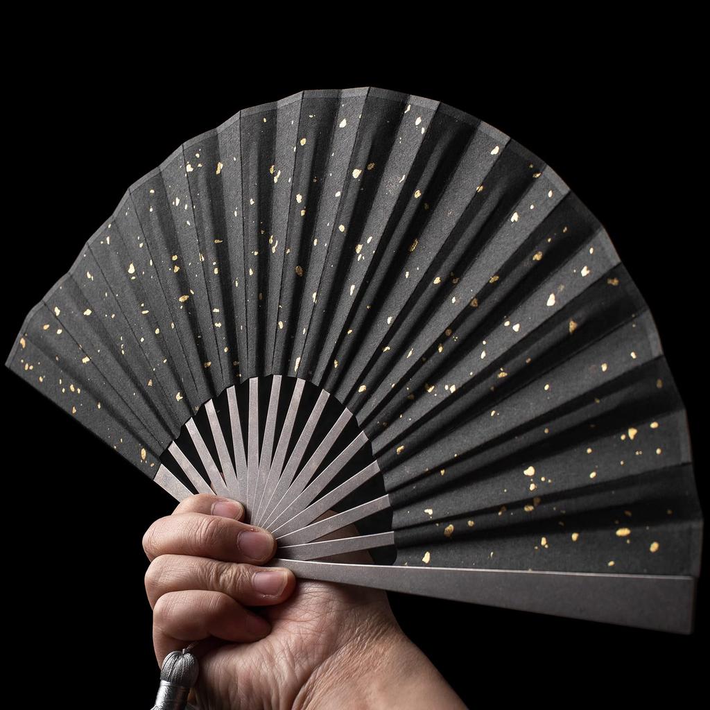Titanium For Japanese Fireworks Heat Tai Chi Kung Fu [FEGVE] Fan, Men's, Black, Foldable, Men, Kimono, Accessories, Yukata, Festivals, Festivals,