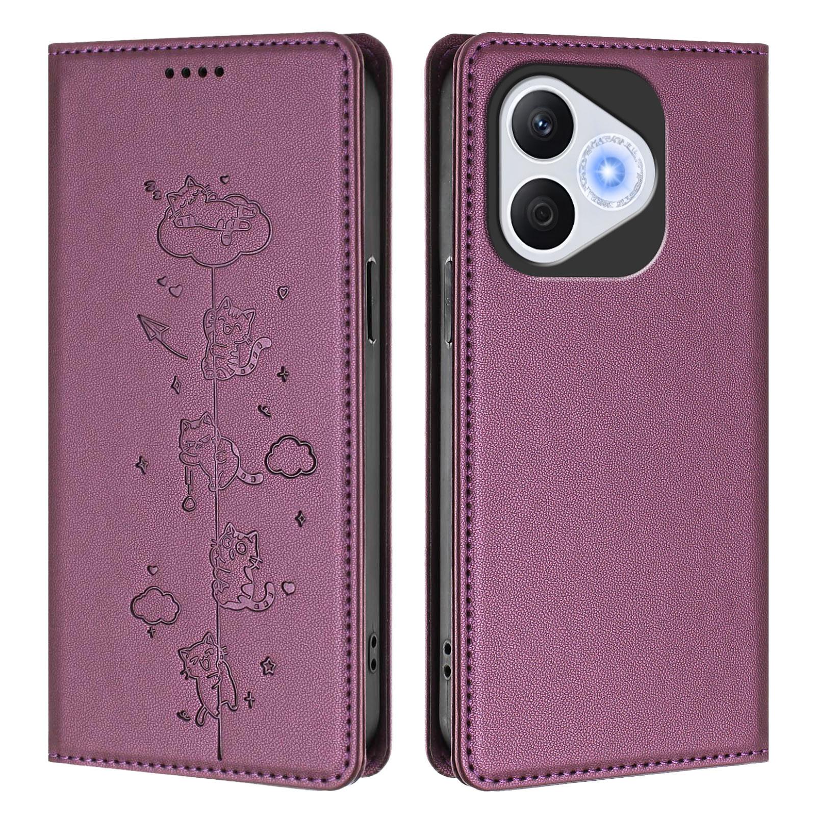 

For Honor 400 Lite 5G Case RFID Blocking Wallet Stand Imprinted Cat Pattern Leather Phone Cover