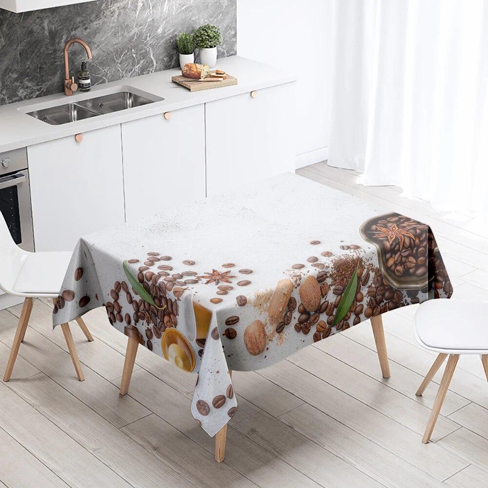 Spice Tablecloth Green Vegetable  Stain Resistant Waterproof Rectangular Kitchen Dining Table Home Decor