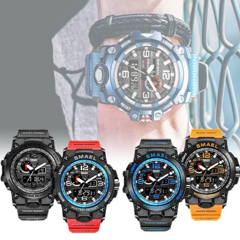 Rugged Smael Men's Military Watch Luminous Alarm Sport Wristwatch Durable 50m Waterproof