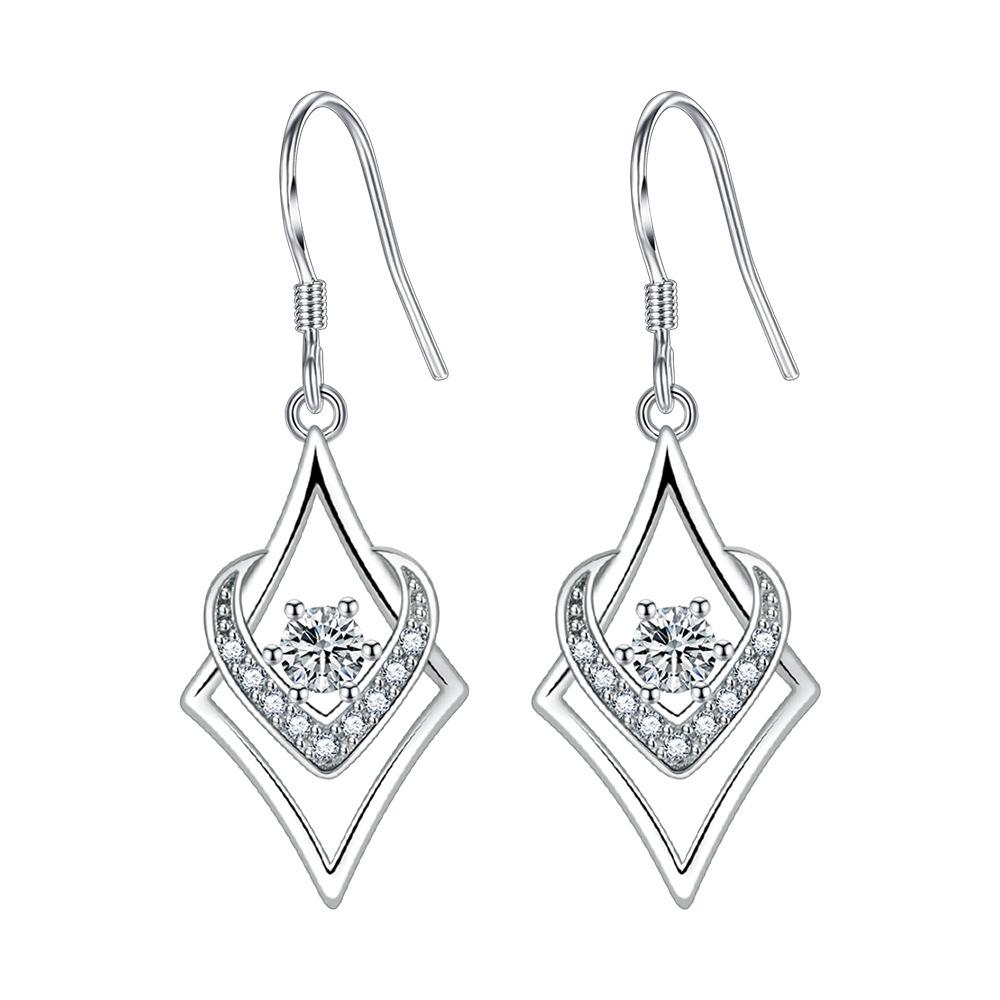 Elegant Zircon Diamond Water Cube Earrings for Women