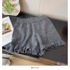 Autumn-Winter 2025 Women's Solid Knit Ruffle Edge High Waist Slimming A-Line Shorts