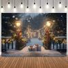 Christmas Theme Photo Backdrop Fantasy Snowflake Forest Xmas Tree Gifts Sparkling Stars Family Festival Photo Backgrounds11