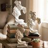 Double-sided Face Statue Couples Kiss Sculpture Abstract Couple Sculpture Home Art Decor Resin Minimalist Sandstone Beige Ornament Decoration,