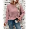 Bowknot Solid Crew Neck Sweater, Casual Long Sleeve Sweater for Fall & Winter, Women's Clothing