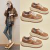 Klobige Plateau-Sneaker für Damen, lässige Wanderschuhe aus PU-Leder für Frauen, rutschfeste Lauf-Sneaker mit Schnürung, bequeme Tennisschuhe für Frühling und Herbst