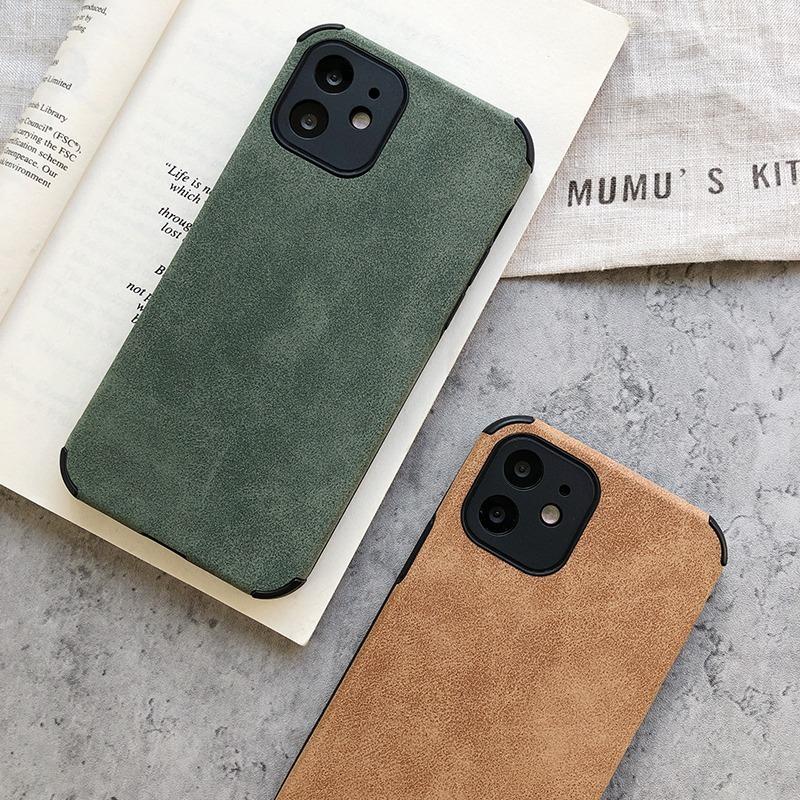 M3C Lambskin Leather Phone Case For iPhone 13 12 11 Pro Max Mini XR XS X 8 7 Plus SE 2020 Soft Silicone Shockproof Back Cover