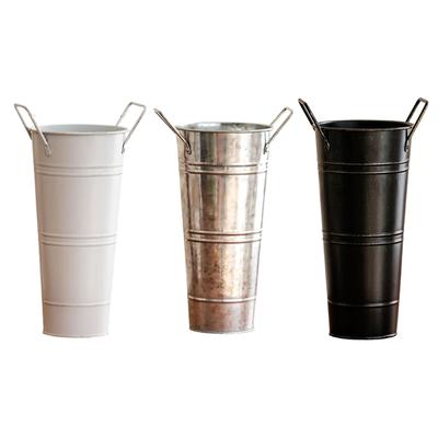 Galvanized Metal Vases for Flower Farmhouse Decorative Flower Bucket Rustics Tin Flower Holder for Cut Plant Home Decors