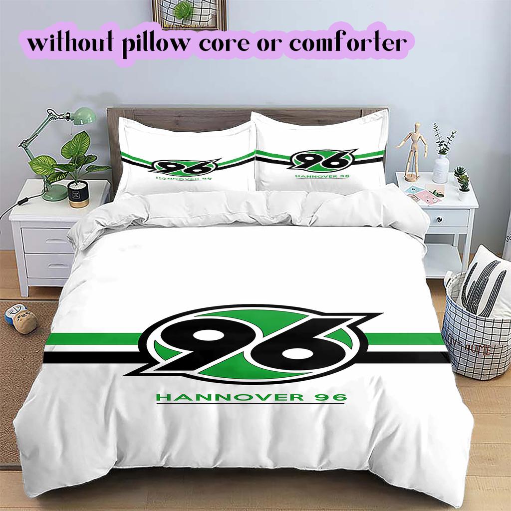 Hannover 96 Pattern Bedding Quilt Set Quilt Cover Pillowcase Home Decoration Birthday Gift (1 * Duvet Cover + 2 * Pillowcase, Without Core)