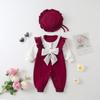 Newborn Girl Autumn/Winter Princess Romper: Velvet-Enhanced Bodysuit for 100 Days & Outings