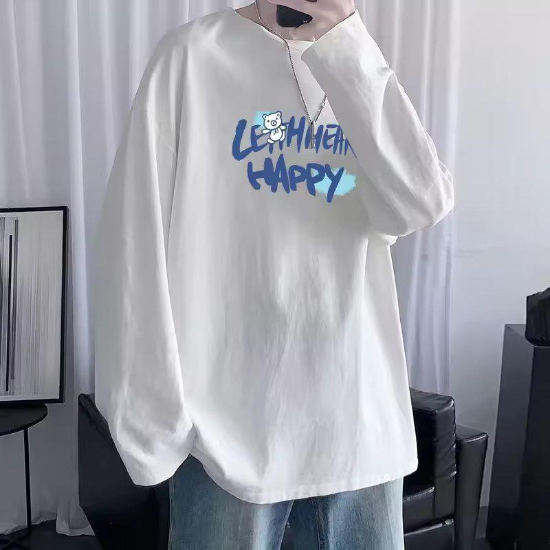 Sweat à capuche imprimé décontracté ample pour homme, haut à manches longues et col rond pour le printemps et l'automne