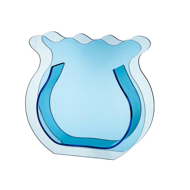 1PC Home Color Translucent Acrylic Flower Vase Dual-use Fish Tank Vase Flower Arrangement Container