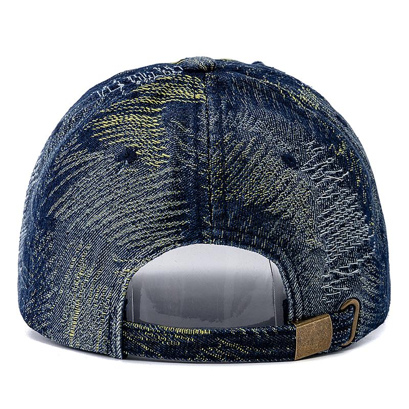 New Style Unisex Cap Tear Style Hole Vintage Starry Sky Pattern Baseball Caps Man Women Casual Outdoor Streetwear Denim Hat