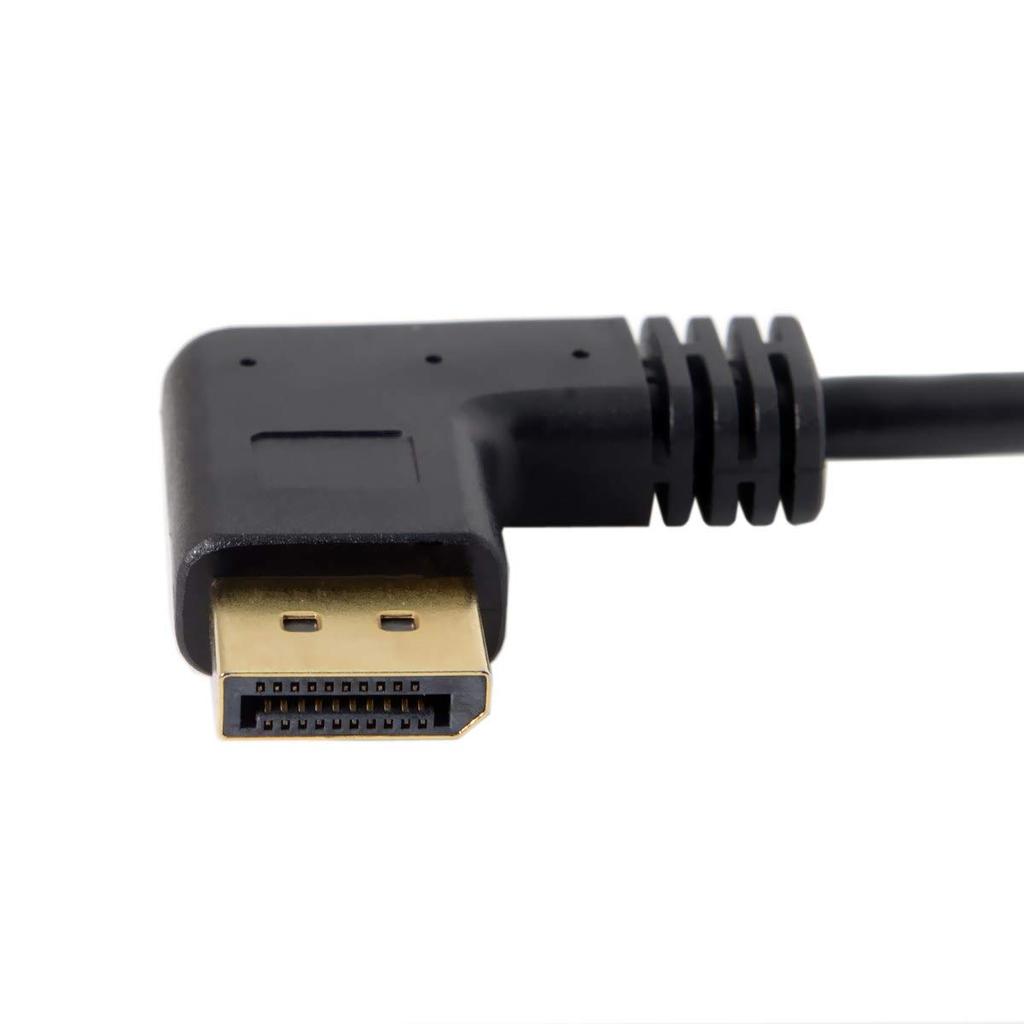 CY DisplayPort Male to Female 90 Degree Left Down Angle Extension Supports 4K 60Hz Cable,