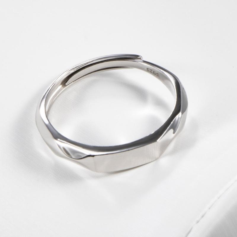 Adjustable Sterling Silver Couple Rings Light Shaped Secret Projection Rings Fashionable Finger Rings for Men and Women