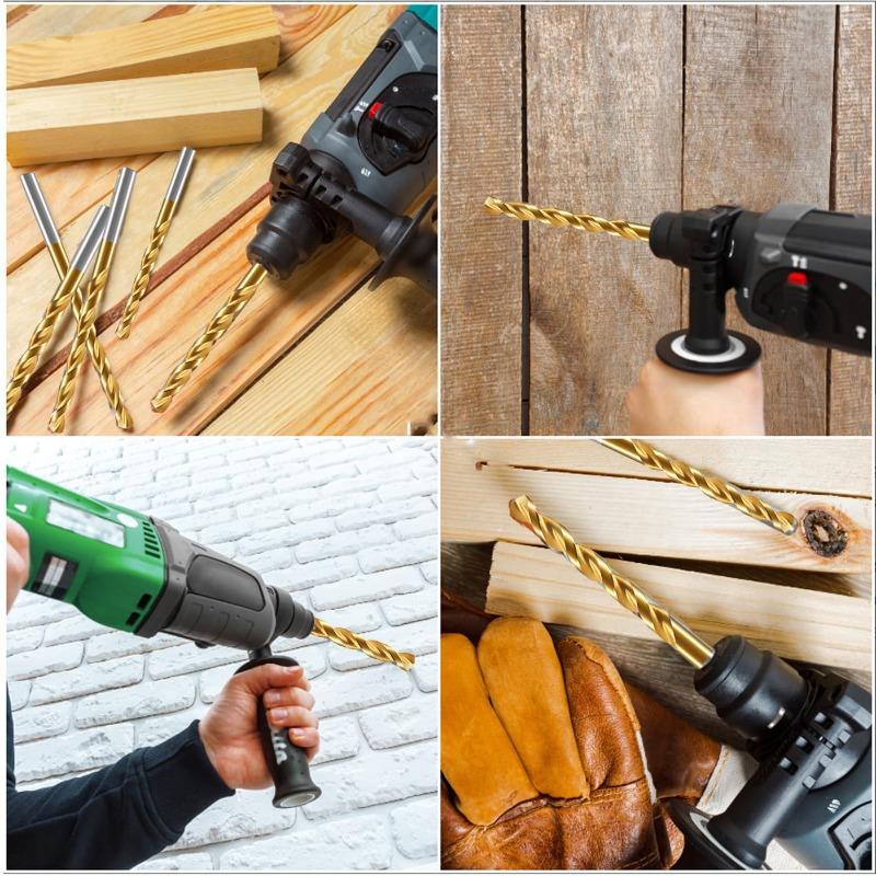 13-52x Twist Electric Drill Bit for Metal Hole Cutter Grooving Drills Saw Carpenter Woodworking Drilling Power Tools Accessories