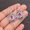 Dainty Morganite Gemstone 925 Sterling Silver Jewelry Handmade Earrings 1.72" CE-4-11