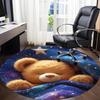 1PC Teddy Bear Constellations Office Round Area Rug,  Mat Suitable ForOffice, Under Office Chairs Bedroom Living Room Home Decor, Room Deco