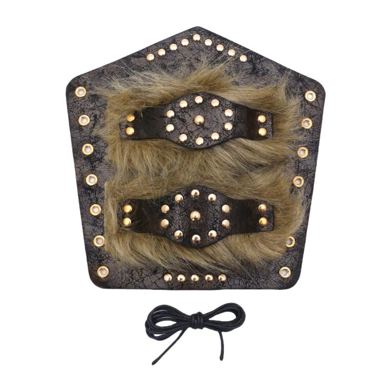 Historical Arm Guard Cosplay Arm Gauntlets Vintage Armband Knight Arm Guard Festival Costume PU Leather Arm Bracers