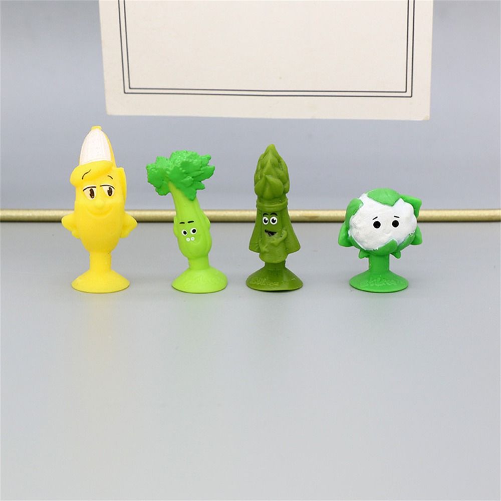 10Pcs Random Mini Suction Cup Toys Vegetables and Fruits Animal Mini Sucker Dolls Toy for Kid Boys Girls Gift