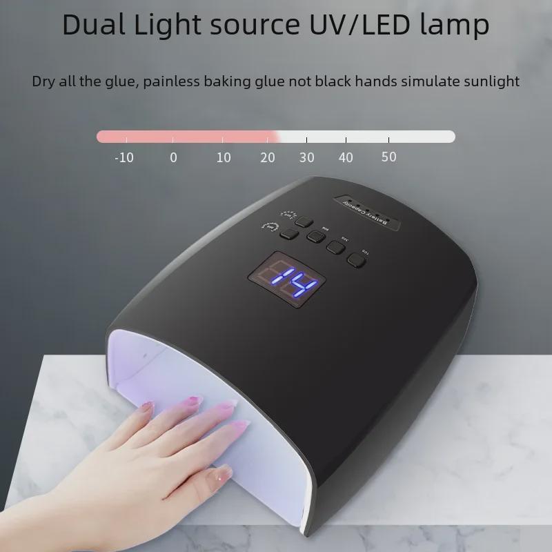 S10 Nail Light Therapy Machine: 66W Rechargeable with 33 Lamp Beads for High-Power Nail Curing.