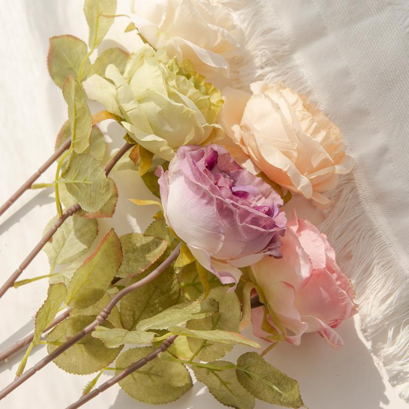 1/3Pcs Artificial Flowers Caramel Rose Bouquets Festival Decoration for Home Garden Wedding Wreaths Bridal Accessories Clearance