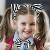 2 Set Dekorativ Barnkostym Zebra Cosplay Fluga och Svans Huvudstycke för Halloweenfest Kostymrekvisita Hårband Svansset