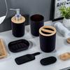 A Four Piece Imitation Marble Black Bathroom Wash Set. Environmentally Friendly and Practical, Suitable for Gift Giving