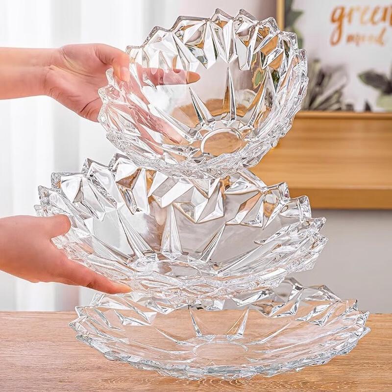 Flewentz Nordic Crystal Glass Fruit & Snack Serving Platters