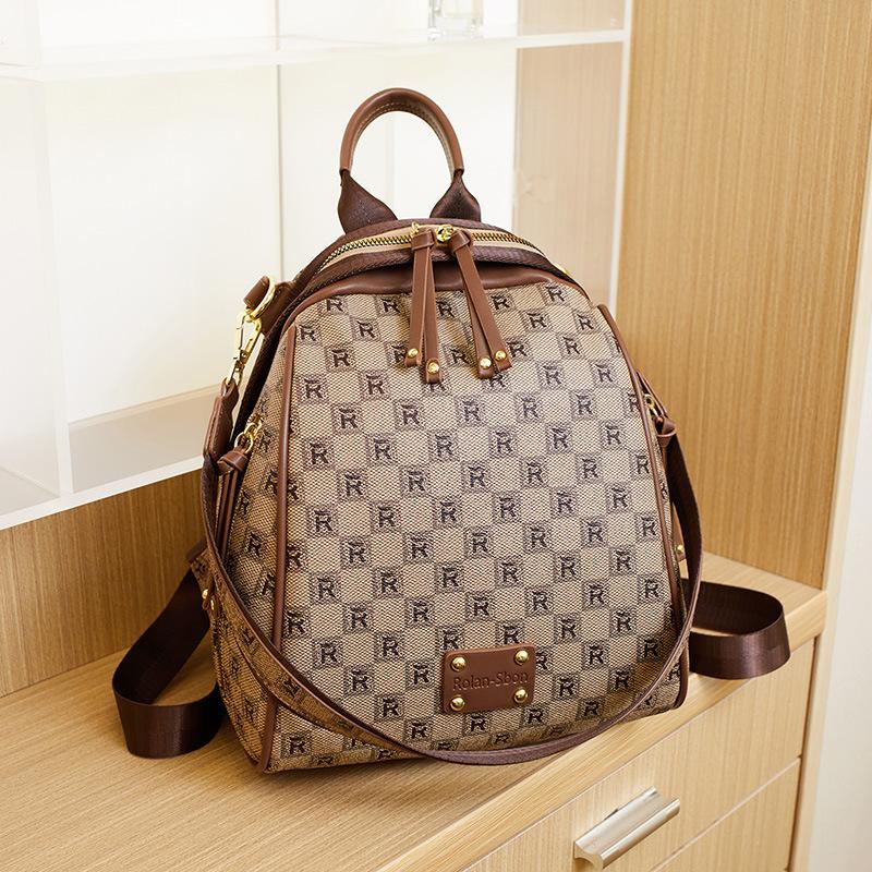 Lehký luxusní špičkový potištěný batoh pro ženy Podzimní a zimní korejský styl Všestranná taška pro dojíždění Dámský batoh s velkou kapacitou na cestování