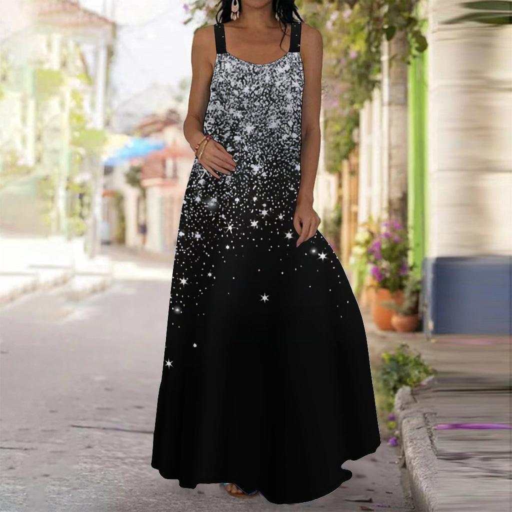 Women's Slip Dress Maxi Long Dress Flower Print Stitching Print Dress Spring & Summer Leisure Vacation