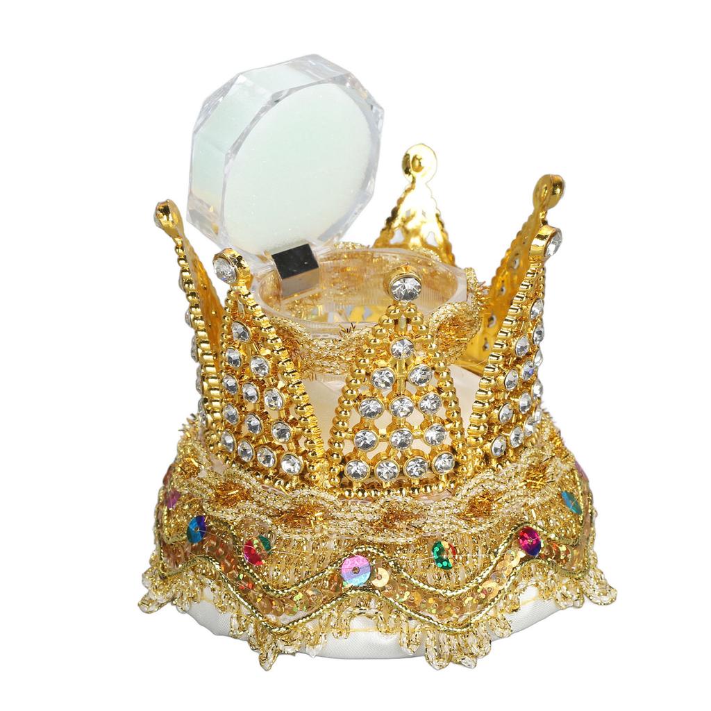 Crown Ring Box Luxurious Romantic Engagement Ring Box Portable Compact Wedding Ring Case Multipurpose Jewellry Display