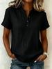 Camicia da Donna Estiva Casual Stampata a Bottoni con Scollo a Girocollo a Maniche Corte Ampia