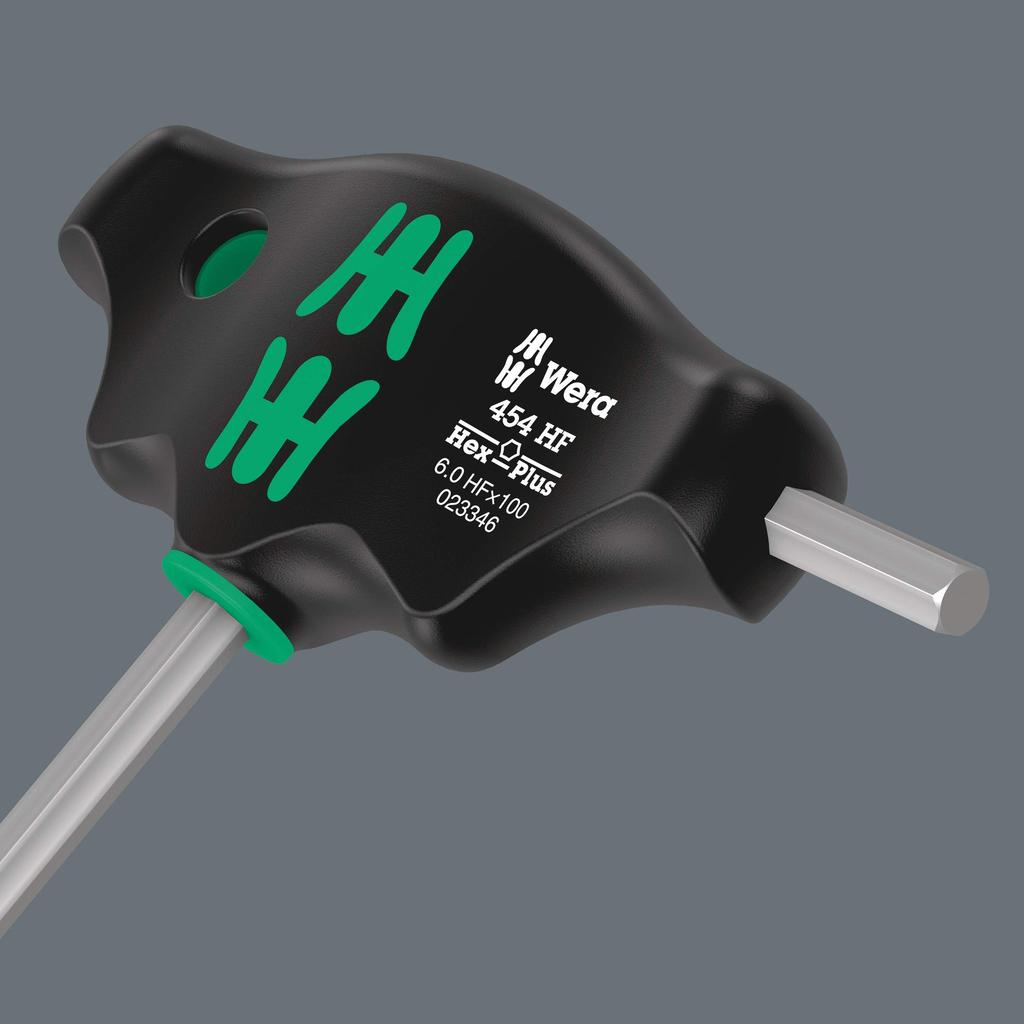 WERA Hex Phillips 6mm 100mm Shaft 023346 Screwdriver, T-Handle, Hex, Length,