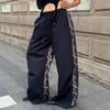 European and American Y2K autumn and winter splicing loose casual street personality dark gothic style hip-hop pants