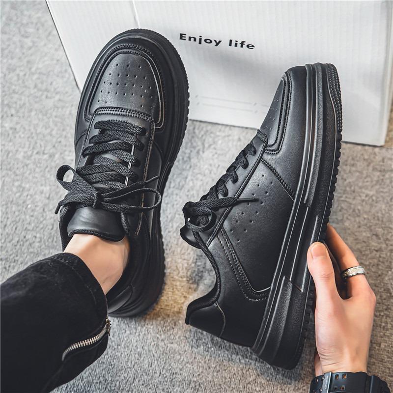 Spring Thick-soled Sports Sneakers for Teenagers Versatile Breathable Casual White Shoes
