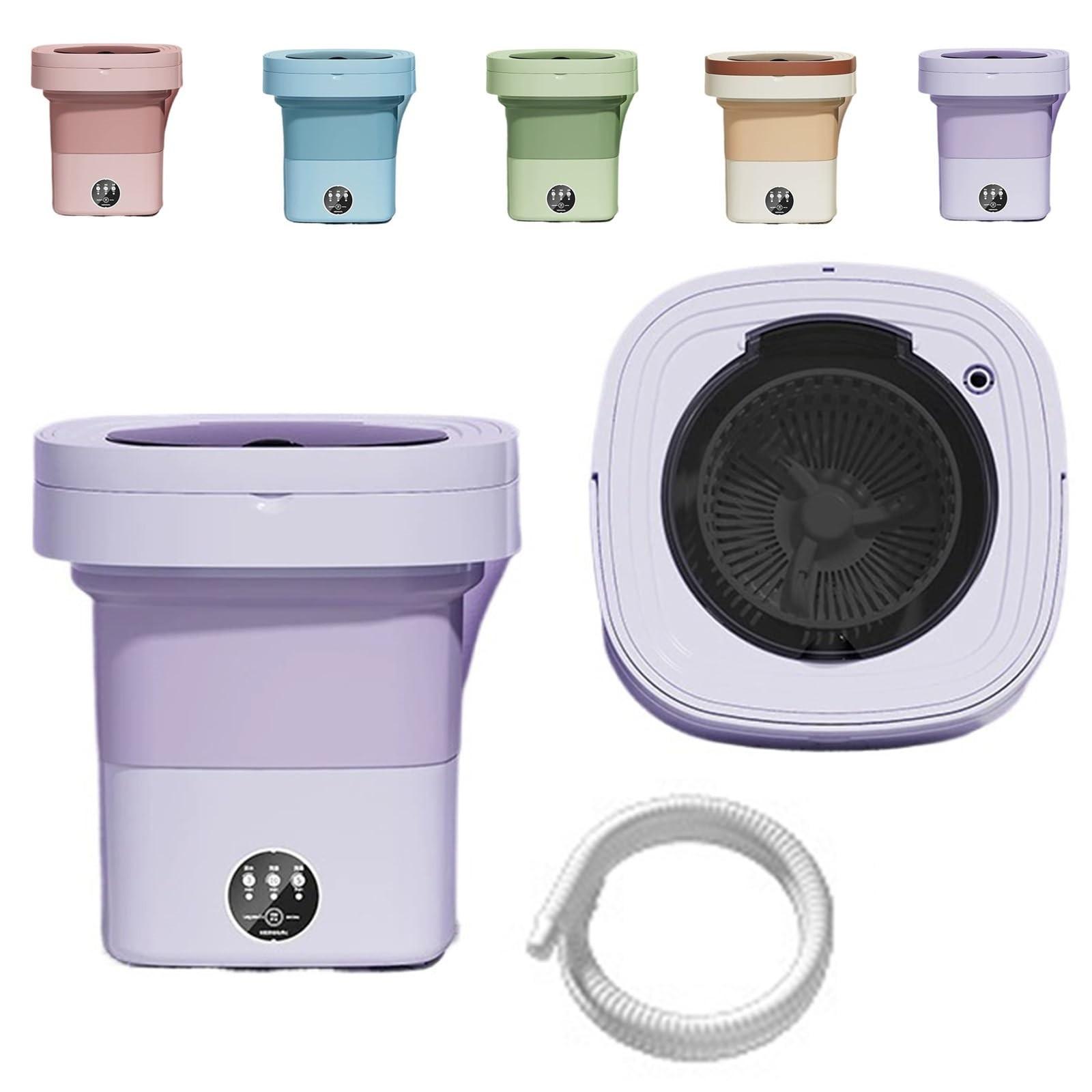 

Portable Travel Washing Machine, Foldable Washer With Basket, Deep Cleaning For Baby Clothes Underwear Socks, Large Capacity Laundry Dryer For Travel One Size фіолетовий