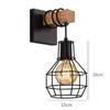 Modern Wood Art Wall Light Modern Minimalist Restaurant Aisle Lamp Iron Art Bedroom Bedside Lamp Industrial Wind Decorative Lamp