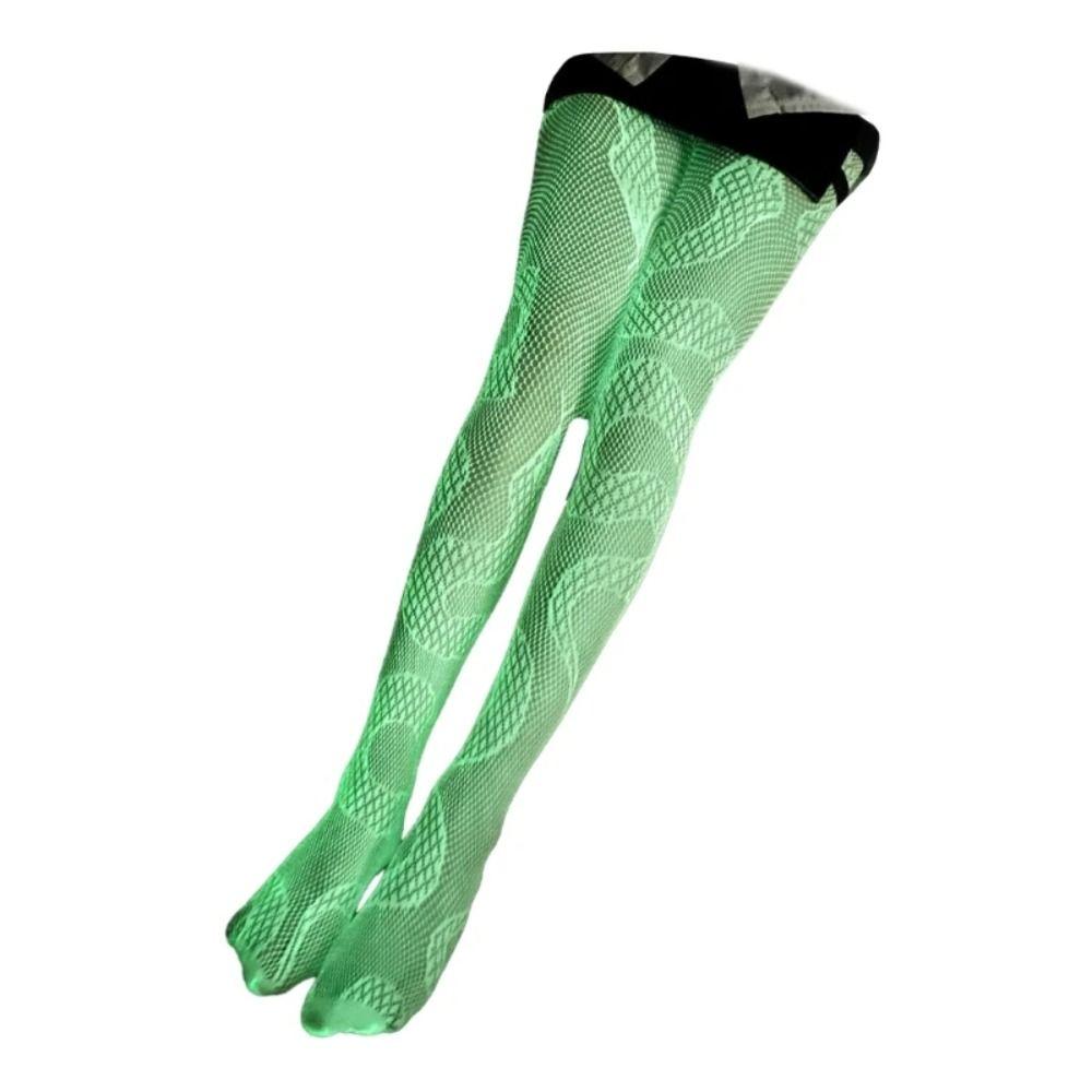 Mesh Glowing Fishnet Tights Hollow Out Sexy Fishnet Stockings Cool Luminous Pantyhose  Club