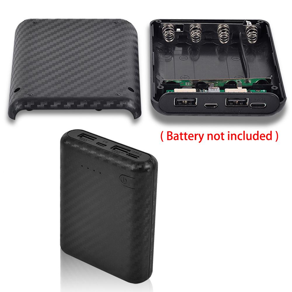 

4 шт. 18650 батарейный блок без пайки DIY набор для мобильного питания материал Зарядный бокс Подходит для дома, выхода на улицу и других случаев чёрный