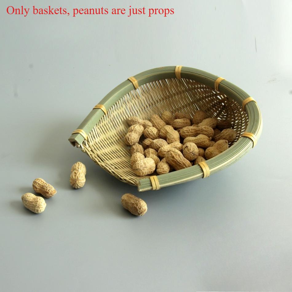 1Pc Bamboo Weaving Basket Open Bamboo Sieve Hand-woven Drying Bamboo Basket Fruit and Vegetable Storage Farmhouse Kitchen Basket